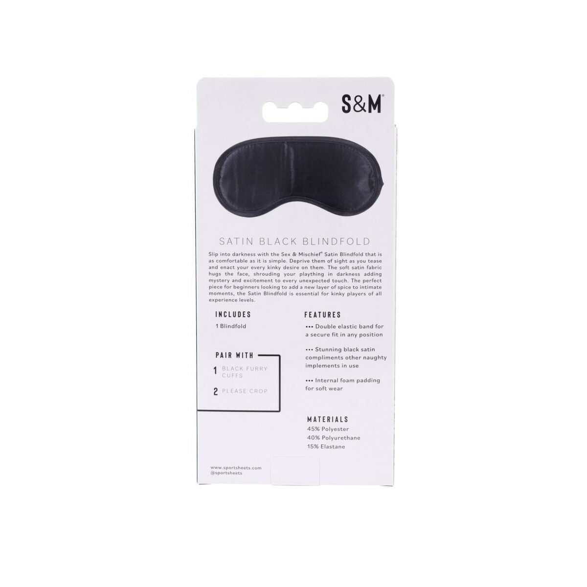 Satinaugenbinde Schwarz Sex & Mischief SS10001