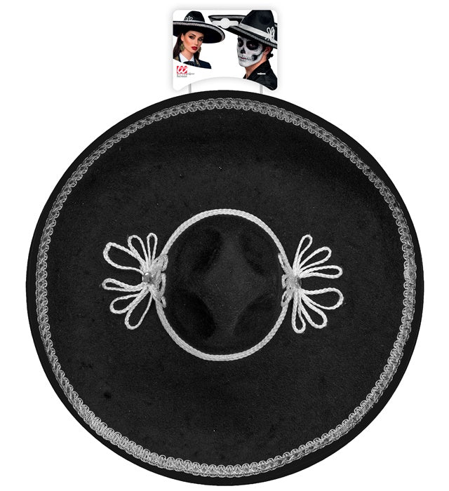 Silberner Sombrero El Charro mit 54 cm Durchmesser auf weissem Hintergrund