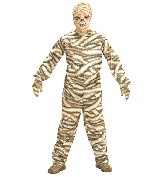 Mumien-Kostüm bestehend aus Oberteil, Hose und Maske für Fasnacht