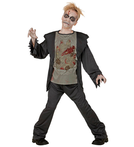 Zombie-Kostüm mit zerrissener Jacke und Hose für Fasnacht und Halloween