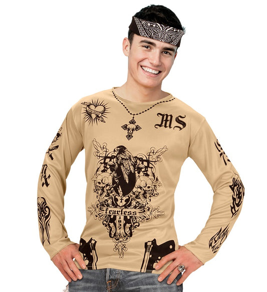 LATINO GANGSTER Shirt Tattoo als Kostümzubehör für Fasnacht und Karneval