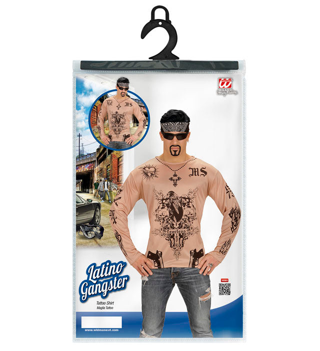 LATINO GANGSTER Shirt Tattoo als Fasnachts-Kostümzubehör