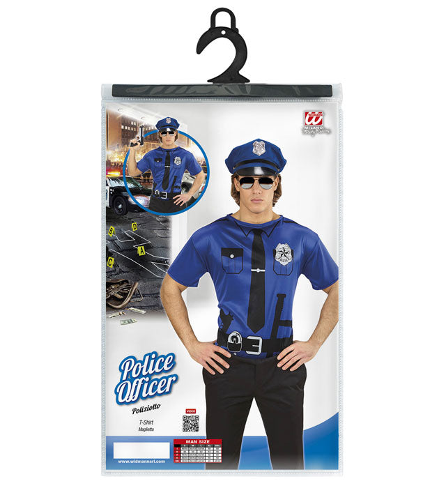 Polizist T-Shirt mit Polizeiemblem für Fasnacht und Karneval