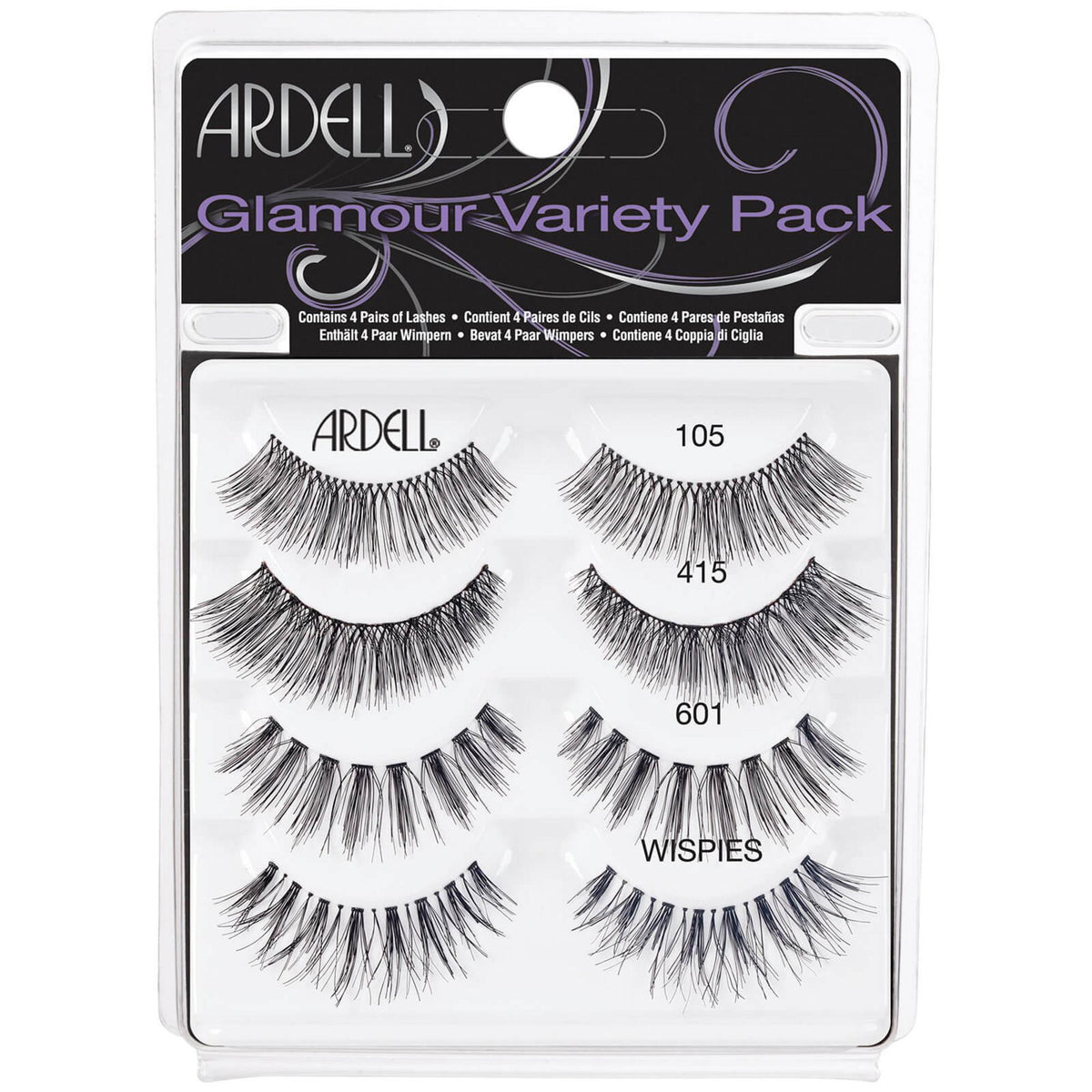 Set, Ardell, Glamour, False Eyelashes, 4 pcs