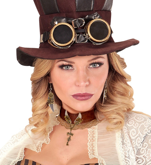 Steampunk Halsband mit Metall-Elementen und Vintage-Design
