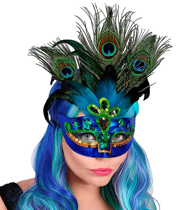 PFAUENMASKE Diverse Farben