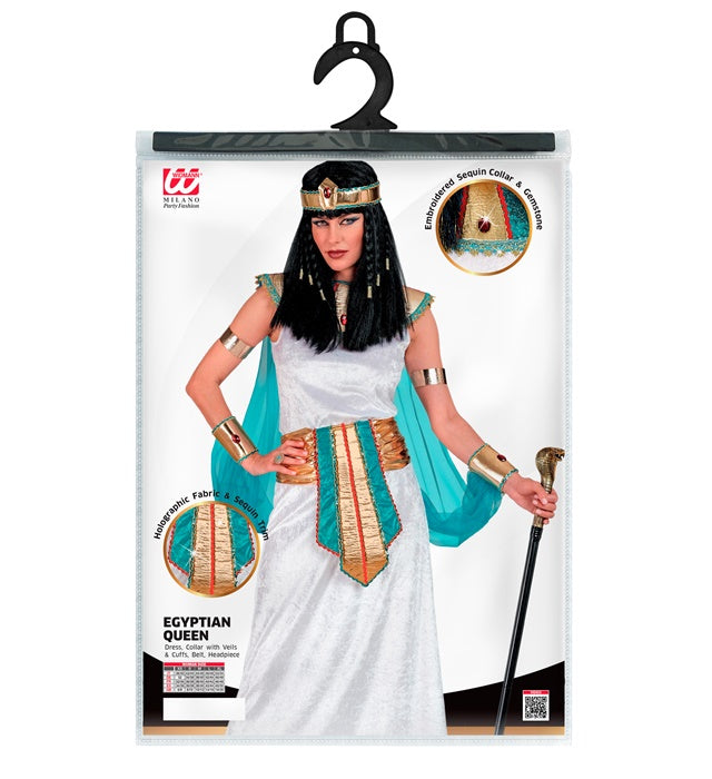 Ägyptische Königin Kostüm mit Kleid, Umhang, Kragen, Armbändern, Gürtel und Stirnband