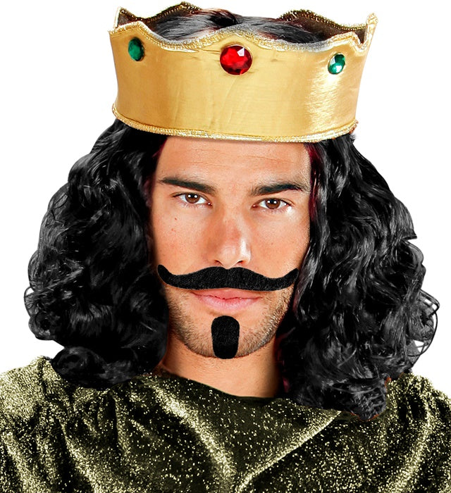 Schwarzer selbstklebender Schnurr- und Spitzbart im Kavalier-Stil