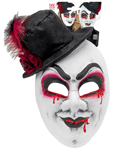 COMMEDIA DELL'ARTE MASKE BLUTIGER MANN MIT HUT Diverse Farben