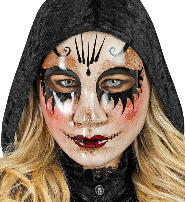 Commedia dell'Arte Maske Unheimliche Frau mit mysteriösem Design