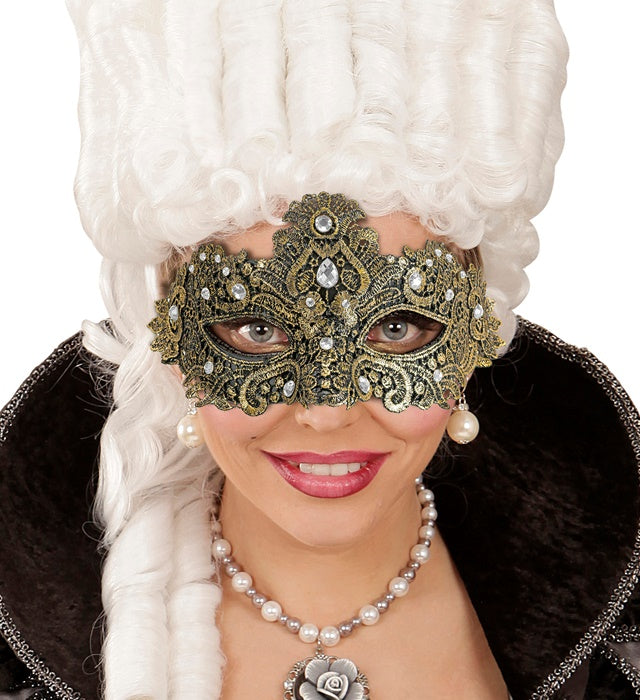 Goldene Theater Augenmaske für Fasnacht und Mottoparty