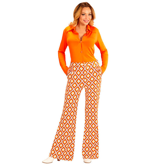 THE 70s GROOVY STYLE Rhombus-Hose mit Retro Rautenmuster für Fasnacht
