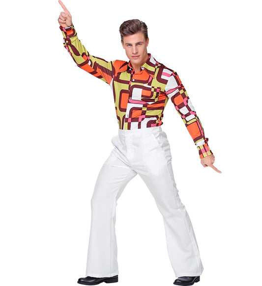 Weiße 70er Jahre Hose im Retro-Stil für Fasnacht und Mottoparty