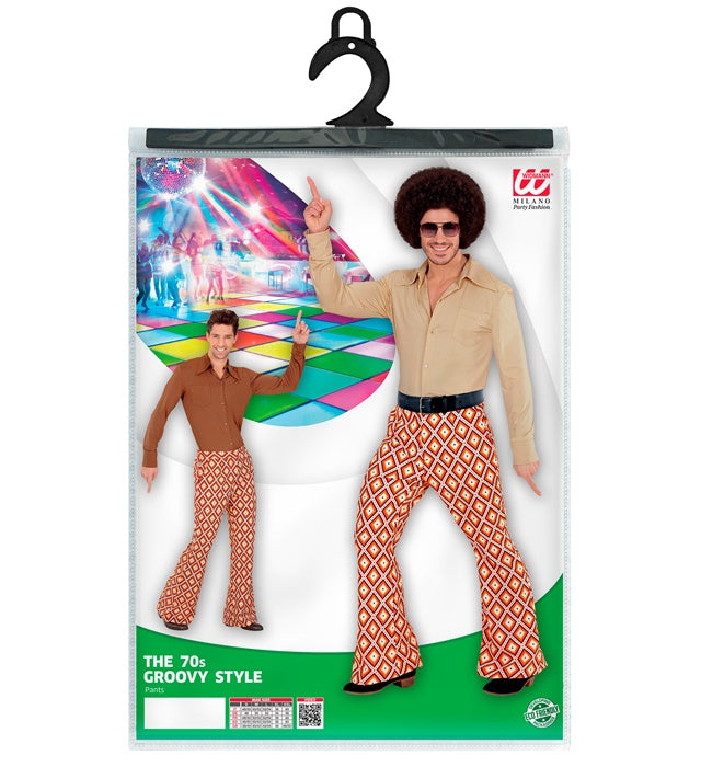 THE 70s GROOVY STYLE Rhombus-Hose mit Retro-Muster für Fasnacht