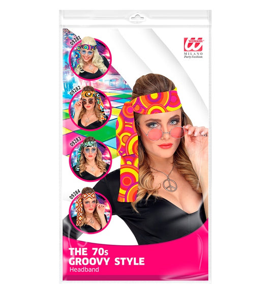 THE 70s GROOVY STYLE orange Bubbles Stirnband im Retro-Design