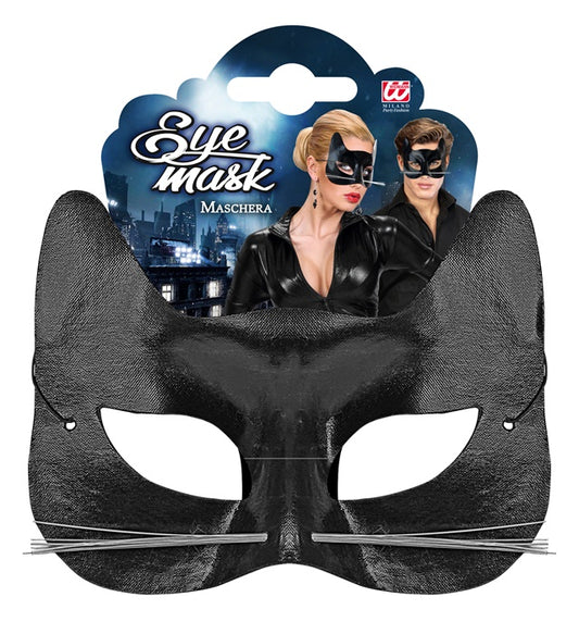 Schwarze Katzaugenmaske als elegantes Kostümzubehör