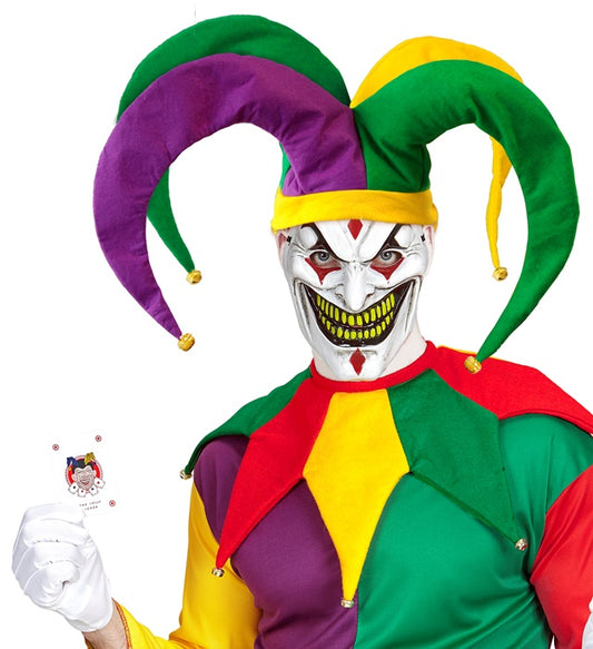 Bunter Narrenhut mit kleinen Glöckchen für Fasnacht und Karneval
