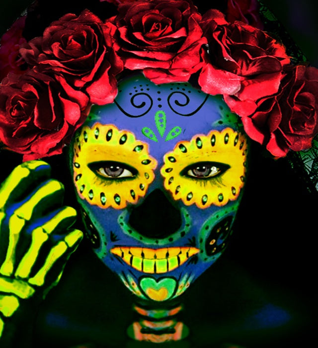 Neon gelbes Aqua Make-up in Tube 30 ml für Fasnacht und Karneval