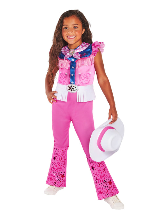 Barbie Cowgirl Kinderkostüm von Rubies mit Hut und Overall – Produktansicht