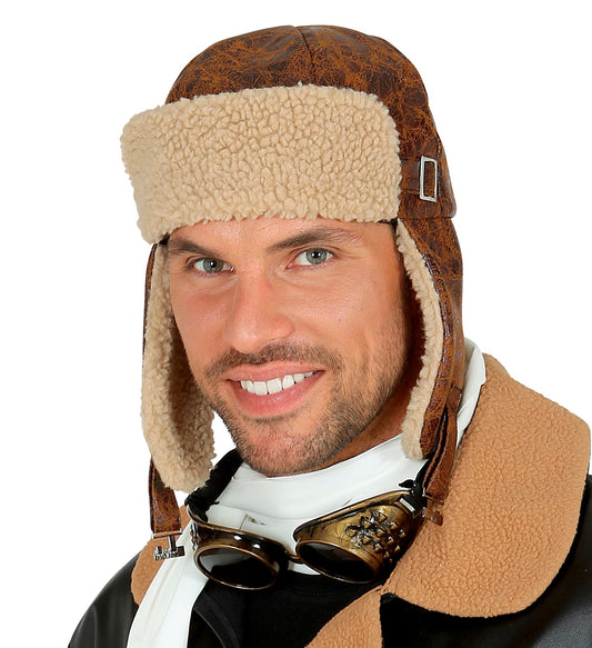 Flieger Mütze Braun – Pilot Mütze mit Ohrenklappen