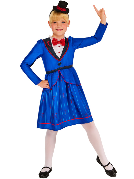 Rubies Magical Nanny Kinderkostüm für Mädchen mit Kleid und Hut am Haarreif – Produktansicht
