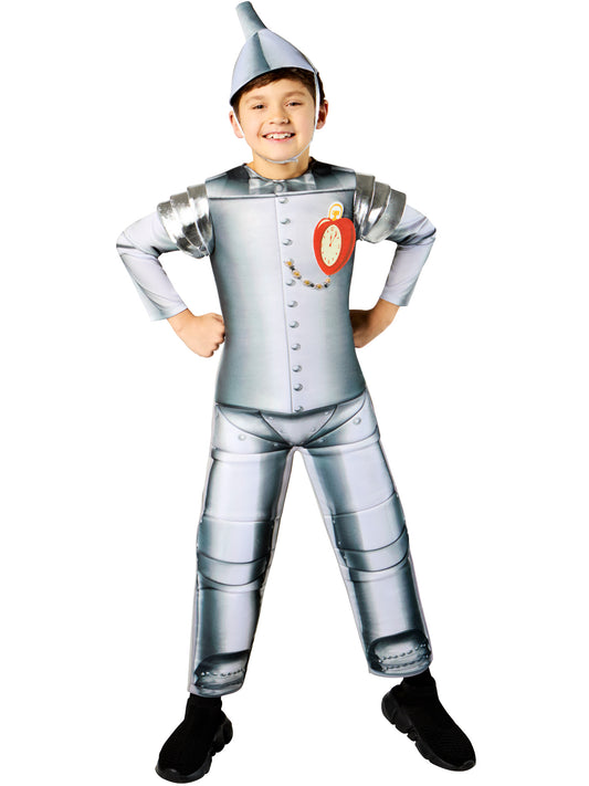 Rubies Tin Man Kinderkostüm aus Wizard of Oz mit Overall, Hut und Brustaufnäher – Produktansicht