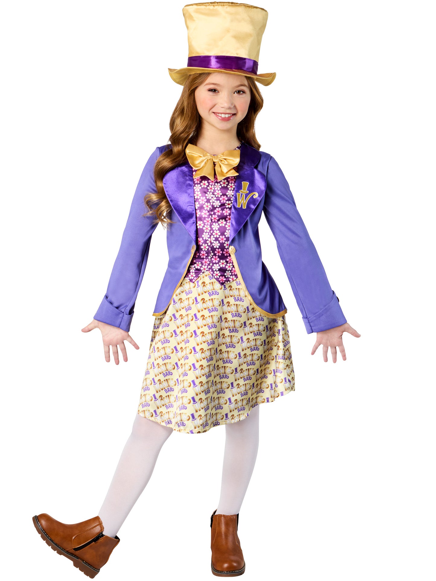 Rubies Willy Wonka Kinderkostüm für Mädchen mit Kleid und Hut – Verpackung