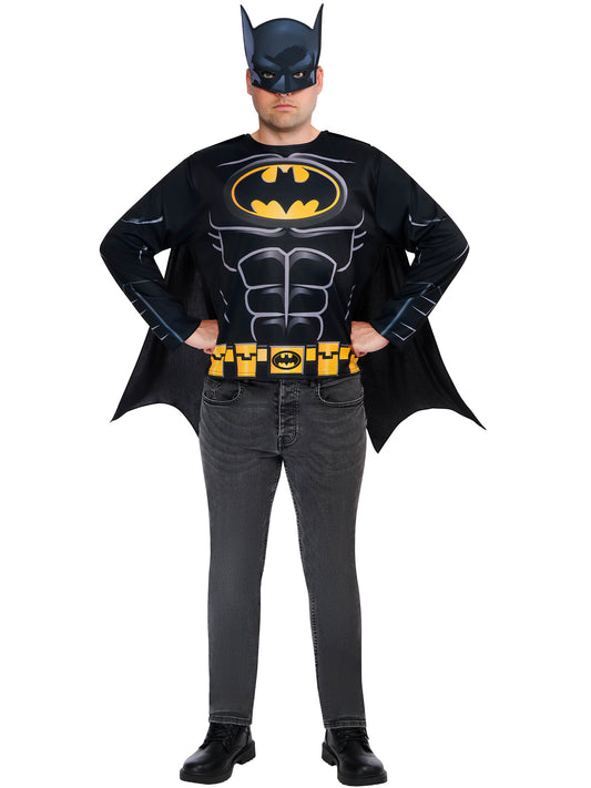 Batman Kostüm für Erwachsene von Rubies mit Top und Halbmaske – Produktansicht