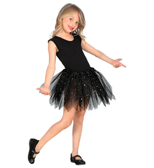 "SCHWARZER GLITZERNDER TUTU" 30 cm Schwarz