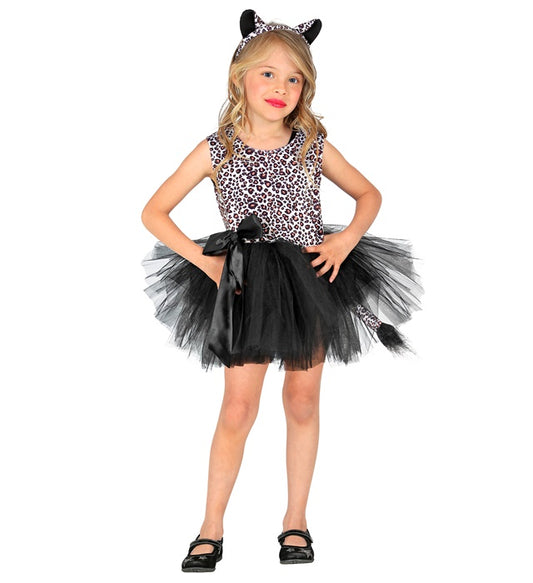 Leopard Kostüm mit Tutu und Haarreif für Fasnacht