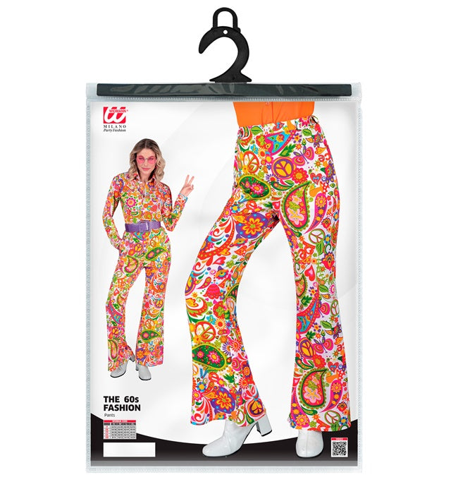 THE 60s FASHION peace & paisley Hose mit buntem Paisley-Muster für Fasnacht