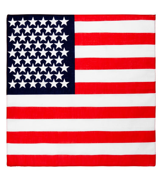 USA Bandana 55x55 cm aus Baumwolle mit Sternen und Streifen