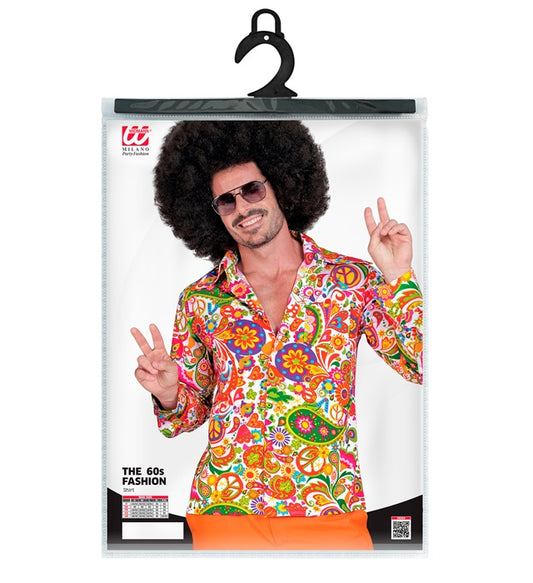 THE 60s FASHION Peace & Paisley Hemd mit buntem 60er Jahre Muster für Fasnacht