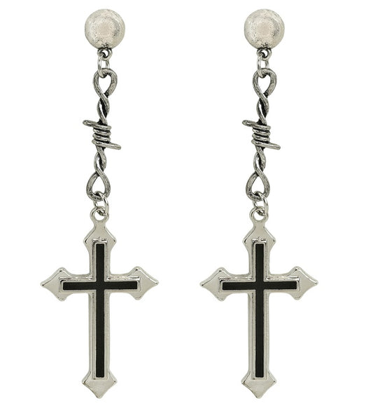 Schwarze Kreuz-Ohrringe als modisches Accessoire