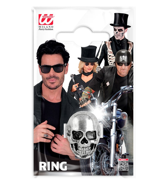 Totenkopf Ring aus Metall mit detailliertem Piraten-Design