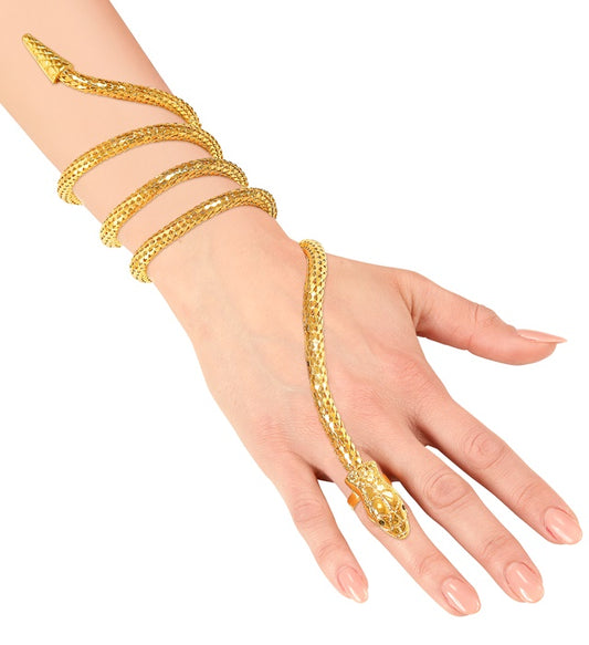 Goldenes Fingerarmband in Schlangenform als Fasnachtsschmuck