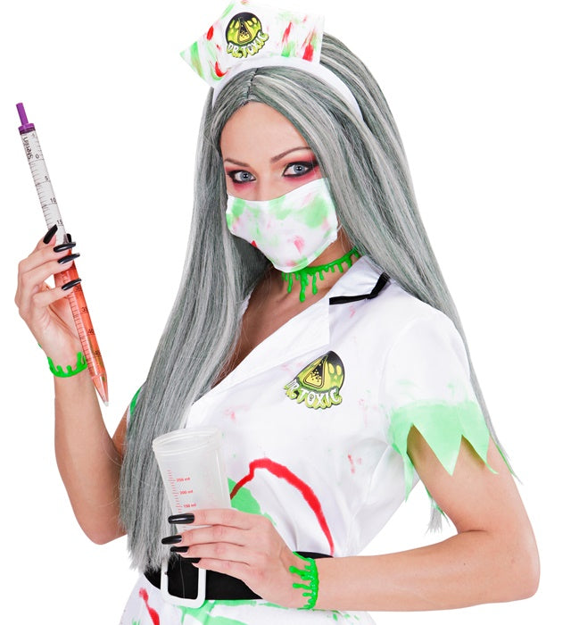 Set aus zwei schwarzen Armbändern mit grünen tropfenförmigen Slime-Elementen
