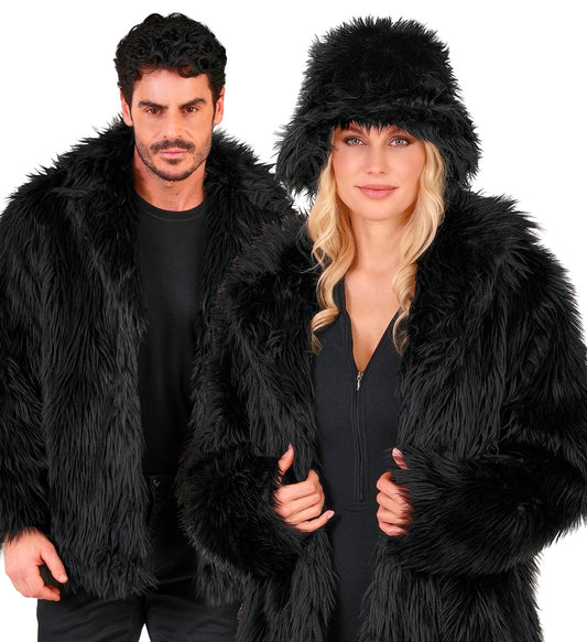 Schwarze Plüsch Jacke Unisex