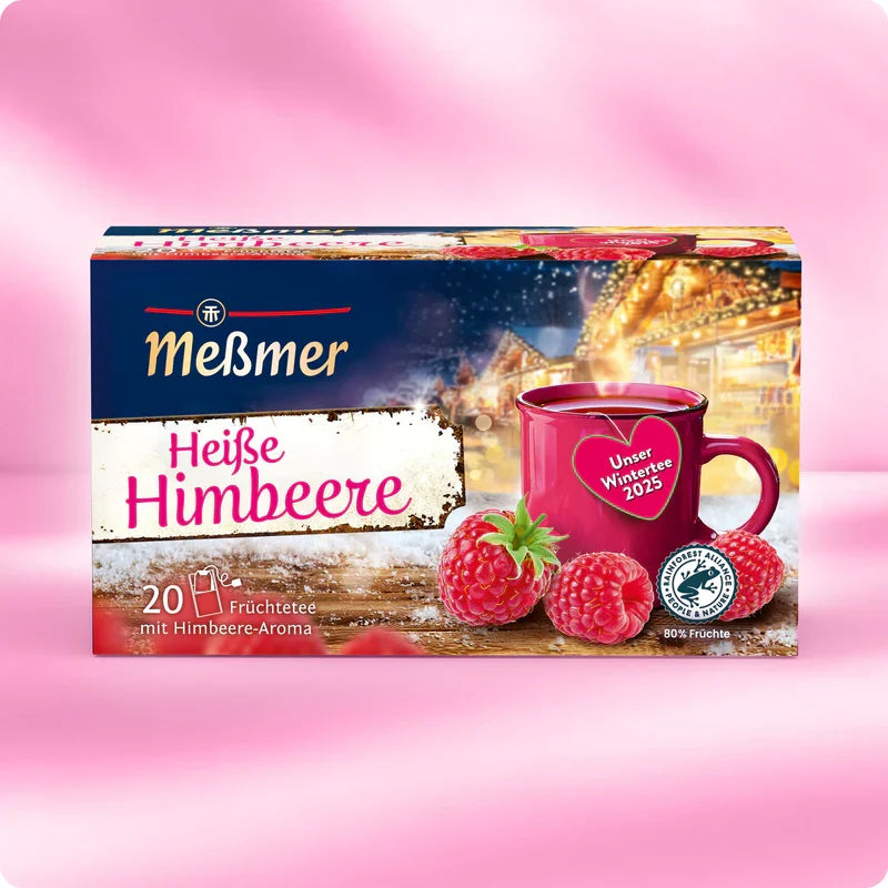 Messmer Heisse Himbeere Früchtetee mit Himbeer-Aroma 175 g Packung