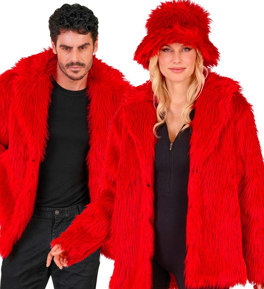 Rote Plüschjacke für Fasnacht und Karneval