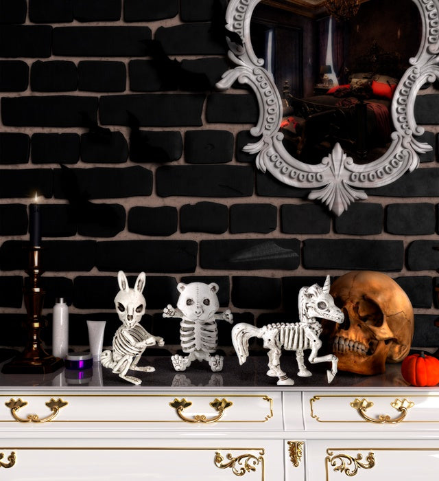 Hasenskelett 16 cm Dekoration für Halloween und Fasnacht