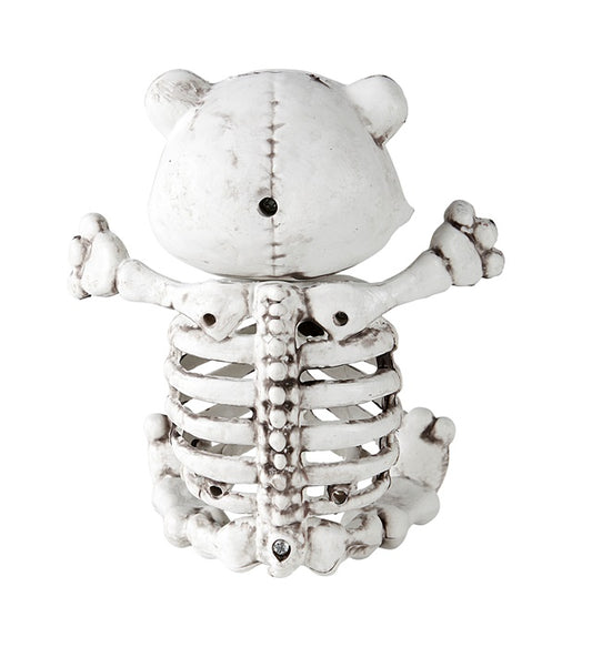 Teddybärskelett 15 cm aus Kunststoff als Fasnacht und Halloween Dekoration
