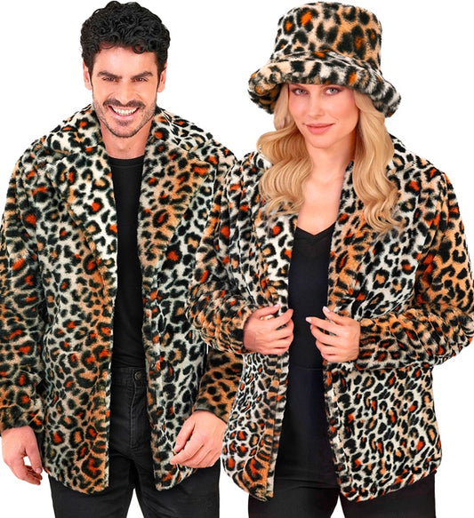 Plüschjacke mit Leopardenmuster für Fasnacht und Karneval