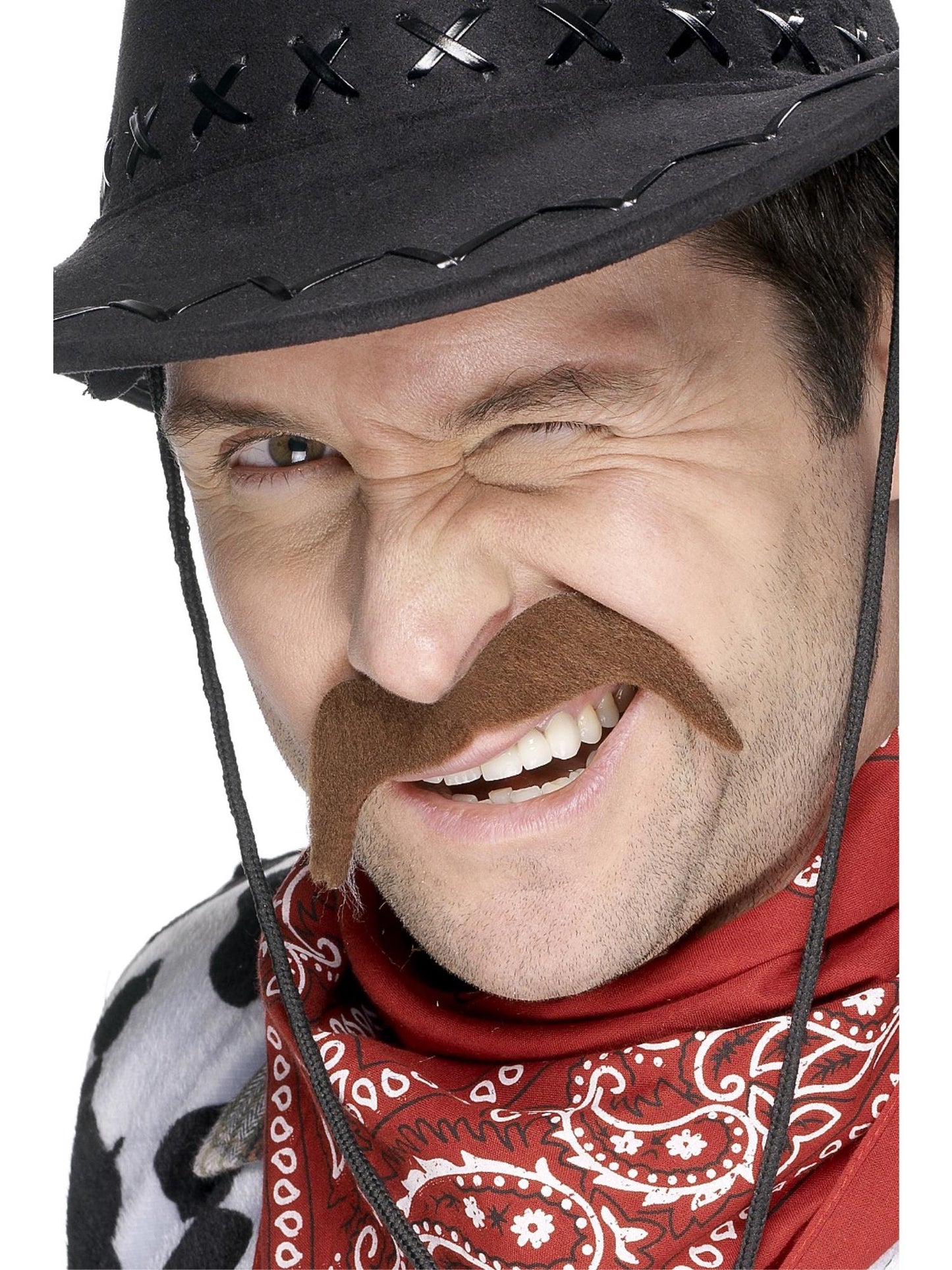 Smiffys Cowboy Tash, Brown CD für Herren