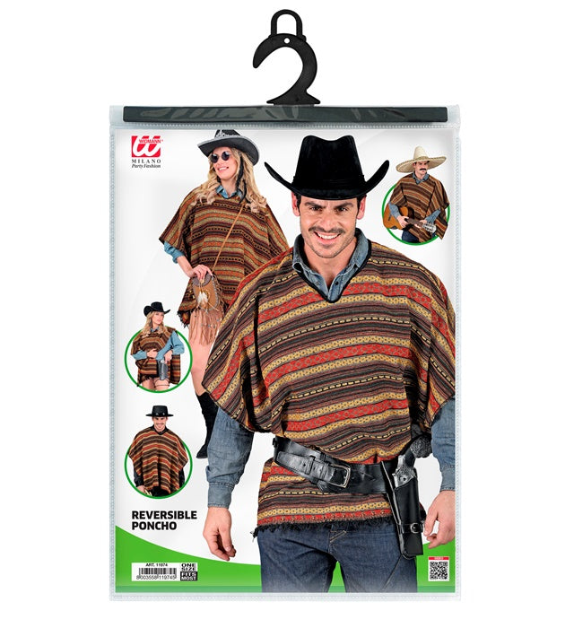 Wendbarer Poncho 100x75 cm als vielseitiges Kostümzubehör für Fasnacht