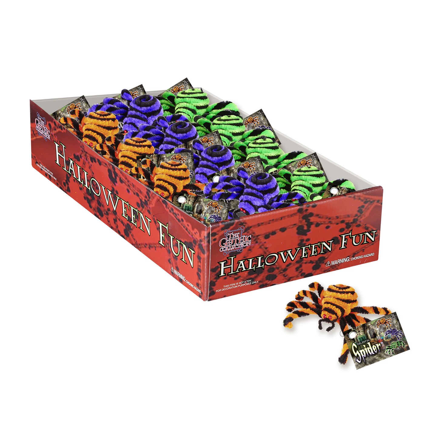 "12 SPINNEN" 15 cm - in Displaybox- 3 Farben sortiert – Detailansicht