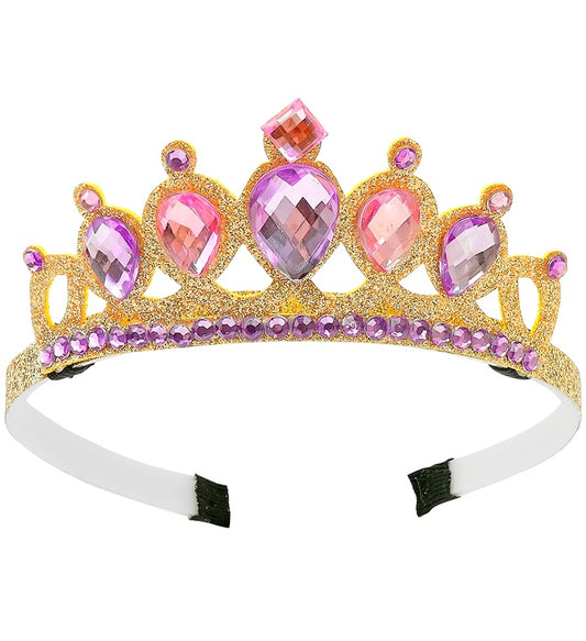 Kinder Tiara Diadem in glänzendem Design für Prinzessinnen Kostüm
