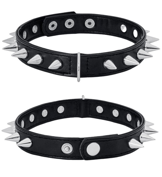 Nieten-Halsband mit silbernen Nieten als Accessoire für Fasnacht und Mottoparty