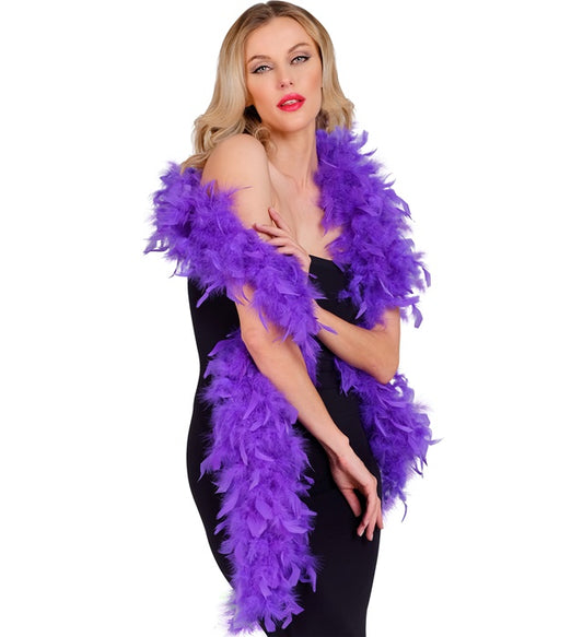 Violette Federboa 1,80 Meter lang für Fasnacht und Halloween