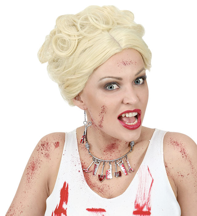 Blutige Schere Ohrstecker als gruseliges Halloween-Accessoire